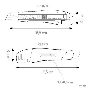 Taglierino personalizzabile con lama a sezioni e blocco sicurezza