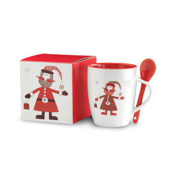 Tazze di Natale personalizzate - CLAUS - Tazza con cucchiaino 250ml