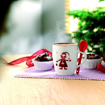Tazze di Natale personalizzate - CLAUS - Tazza con cucchiaino 250ml