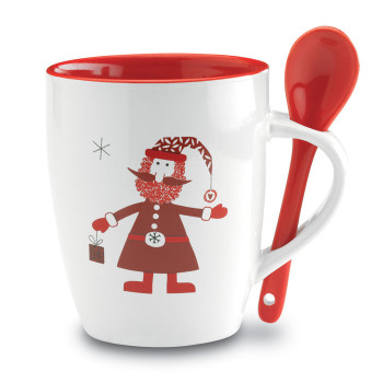Tazze di Natale personalizzate - CLAUS - Tazza con cucchiaino 250ml