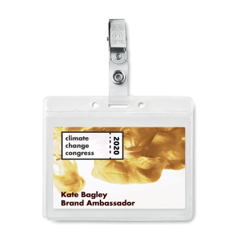Lanyard personalizzati con logo - CLIPBADGE - Porta badge in PVC