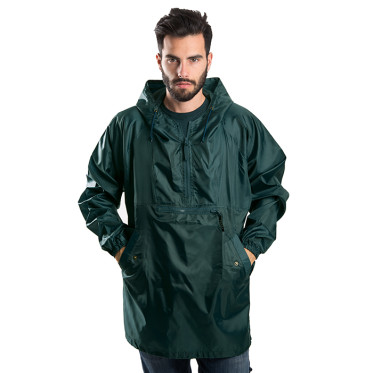 Giacca antipioggia personalizzabile leggera con cappuccio regolabile