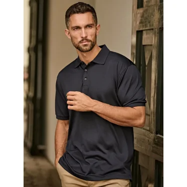 Polo personalizzabile Tee Jays con colletto a tre bottoni tono su tono