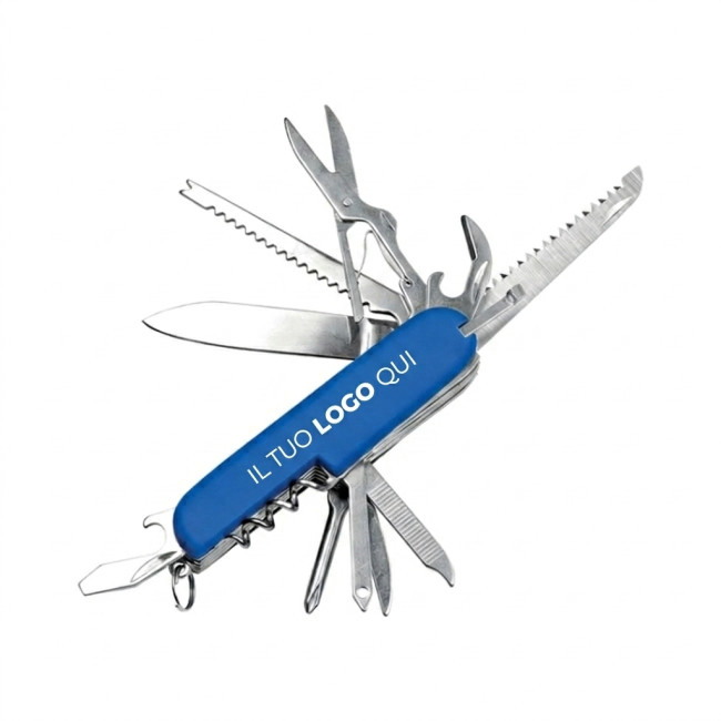 Coltellino multiuso personalizzabile acciaio inox 11 funzioni astuccio incluso