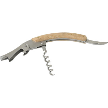 Apribottiglie personalizzati con logo - Coltello da cameriere, in bamboo e acciaio inox Lenny