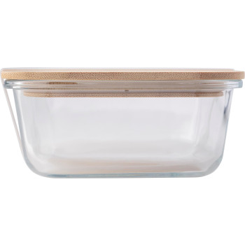 gadget ecologici con logo - Contenitore pranzo Nicole | Vetro | Coperchio bambù | 900 ml