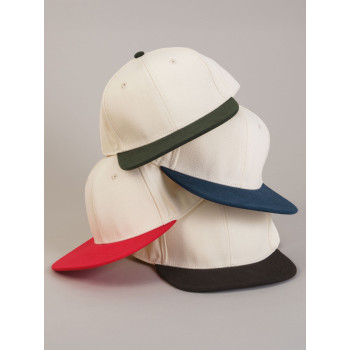 Cappellino baseball personalizzato con logo - Contrast Flat Peak 6 Panel Cap