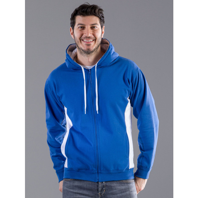 felpe uomo personalizzate - Contrast Hooded Sweat Full Zip