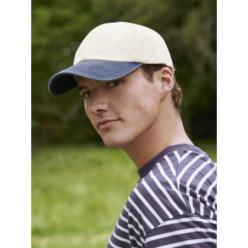 Cappellino baseball personalizzato con logo - Contrast Peak Low Profile Vintage Cap