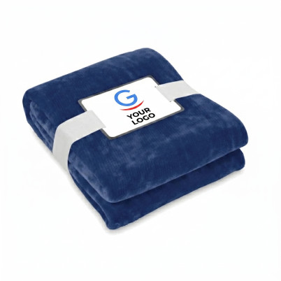 Coperta in pile personalizzabile RPET 280 g con nastro e cartoncino