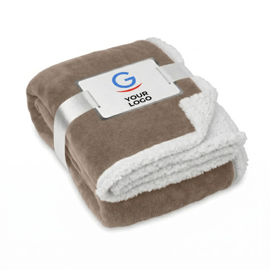 Coperta personalizzabile pile e sherpa con confezione elegante