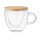 Tazza personalizzabile vetro borosilicato doppio strato con coperchio bamboo