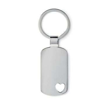 Portachiavi in metallo personalizzati con logo - CORAZON - Portachiavi rettangolare/cuore