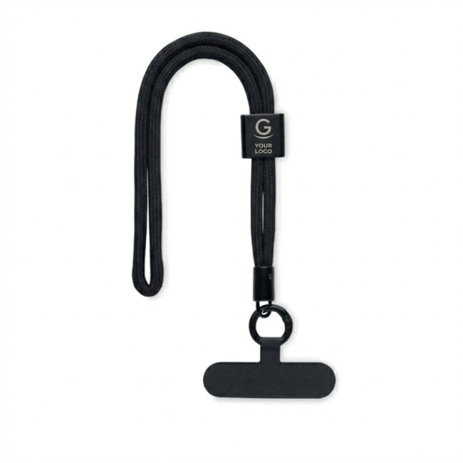 Lanyard personalizzati - Cordino da polso regolabile per telefono in RPET 25 cm