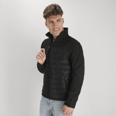 Giacca impermeabile personalizzabile nera con chiusura a zip e tasche