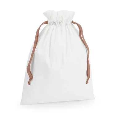 Cotton Gift Bag personalizzabile Westford Mill in cotone garzato con nastro