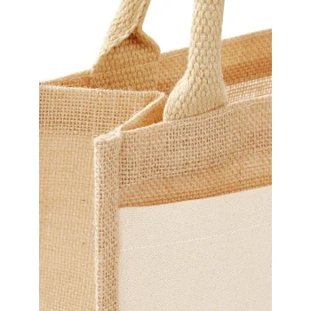 Borse shopper juta personalizzate con logo - Cotton Pocket Jute Gift Bag