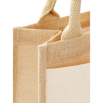 Borse shopper juta personalizzate con logo - Cotton Pocket Jute Gift Bag
