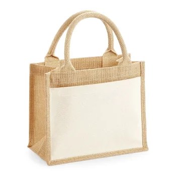 Borse shopper juta personalizzate con logo - Cotton Pocket Jute Gift Bag