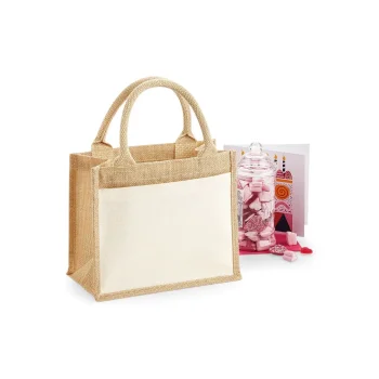 Borse shopper juta personalizzate con logo - Cotton Pocket Jute Gift Bag
