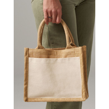 borse juta personalizzate - Cotton Pocket Jute Gift Bag
