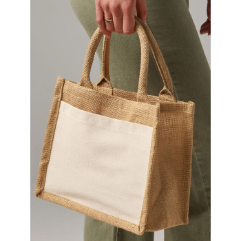 borse juta personalizzate - Cotton Pocket Jute Gift Bag