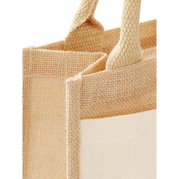 borse juta personalizzate - Cotton Pocket Jute Midi Tote