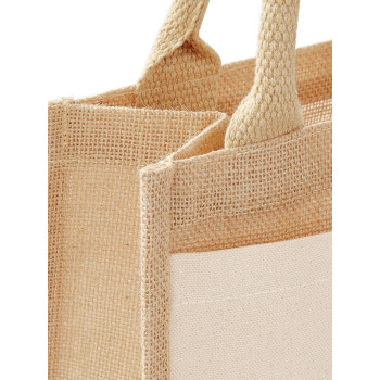 borse juta personalizzate - Cotton Pocket Jute Midi Tote