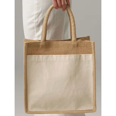 Cotton Pocket personalizzabile Westford Mill shopper in juta naturale resistente