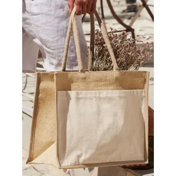 Cotton Pocket Natural Starched Jute Shopper