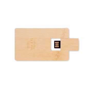 Chiavetta usb personalizzata con logo - CREDITCARD PLUS - USB in bamboo da 16GB