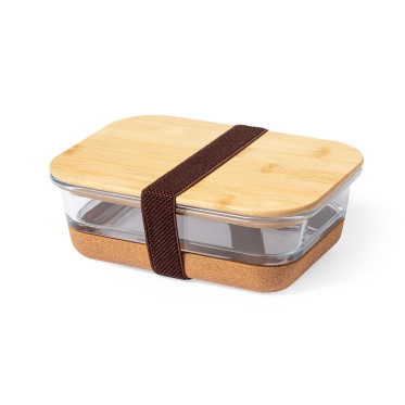 Lunchbox in vetro 730 ml con coperchio bambù e base sughero