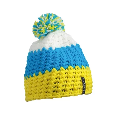 Cappello personalizzabile Myrtle Beach a maglia a 3 colori con pompon