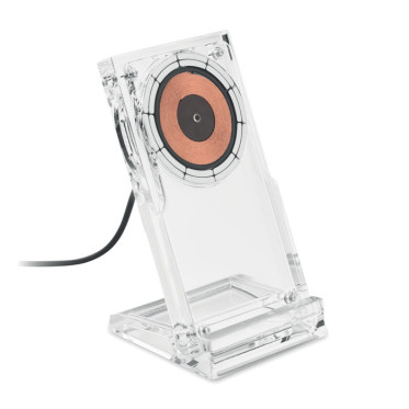 Caricabatterie wireless in acrilico 15W con supporto per telefono