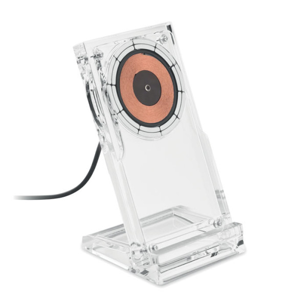 Caricabatterie wireless in acrilico 15w con supporto per telefono