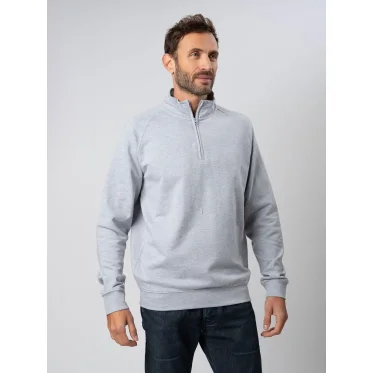 Felpa mezza zip personalizzabile Black Spider in french terry cotone