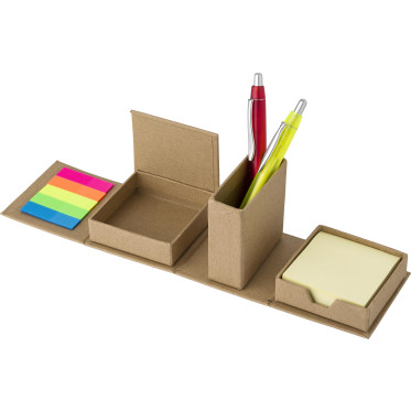 Cubo da scrivania personalizzabile Impression con memo stick e vano portapenne