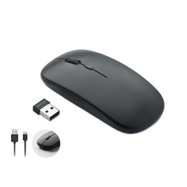 Gadget tecnologico personalizzato con logo - CURVY C - Mouse wireless ricaricabile