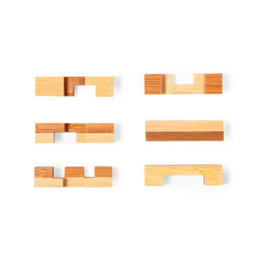 Gioco di abilità Cusack in bambù naturale con 6 pezzi in scatola kraft