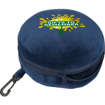 Cuscini da viaggio personalizzati con logo - Cuscino da viaggio Leontine | 2 in 1 con maschera per dormire