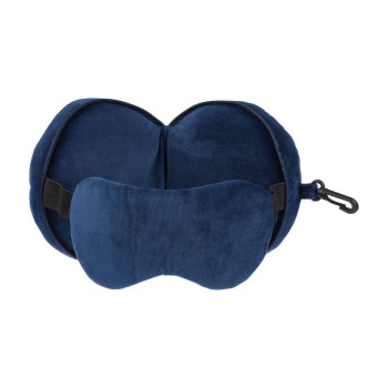 Cuscini da viaggio personalizzati con logo - Cuscino da viaggio Leontine | 2 in 1 con maschera per dormire