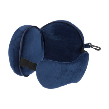 Cuscini da viaggio personalizzati con logo - Cuscino da viaggio Leontine | 2 in 1 con maschera per dormire