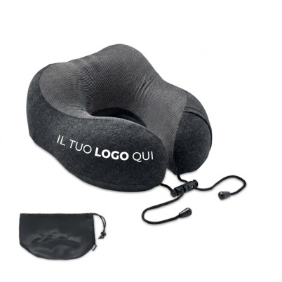 Cuscino da viaggio personalizzabile tessuto cationico con borsa RPET