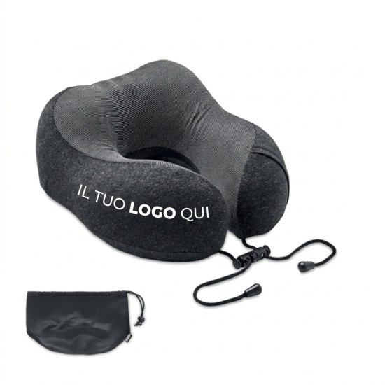 Cuscino da viaggio personalizzabile tessuto cationico con borsa RPET
