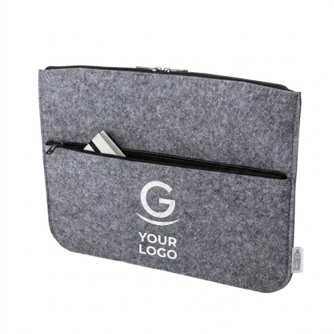 Custodie per laptop personalizzate con logo - Custodia laptop personalizzabile Impression in feltro RPET fino a 14 pollici