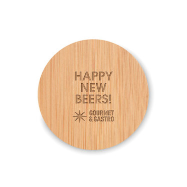 Apribottiglie personalizzabile bamboo doppia funzionalità sottobicchiere