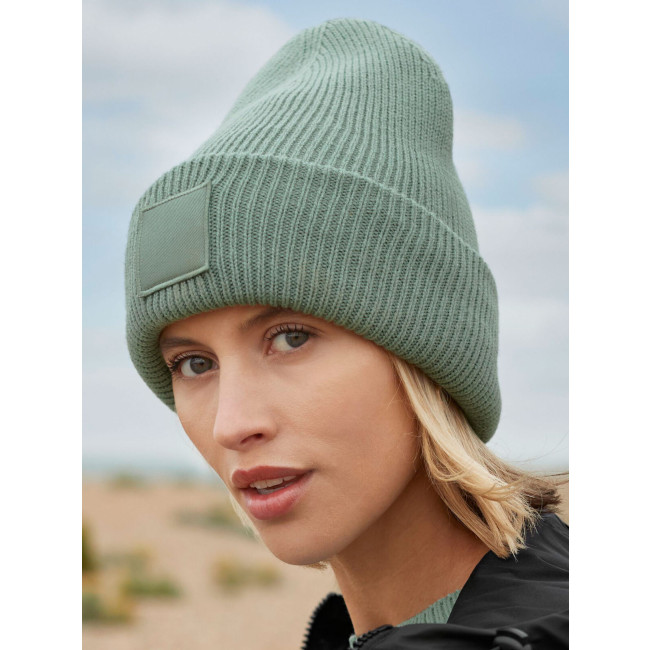 Berretti personalizzati con logo - Deep Cuffed Tonal Patch Beanie 