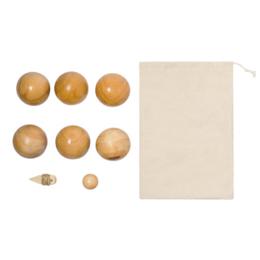 Gioco della bocce personalizzabile in legno con custodia in cotone
