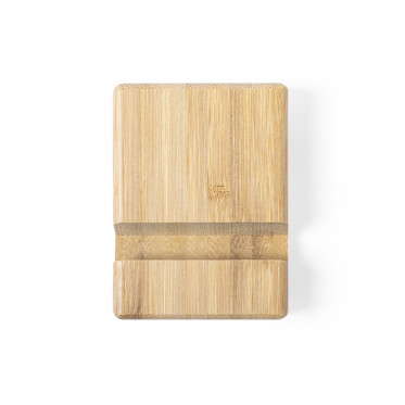 Supporto per dispositivi mobili personalizzabile in bambù con doppia fessura