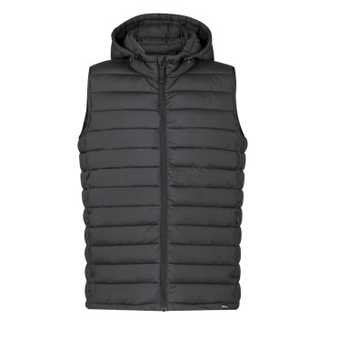 Gilet personalizzabile in materiale RPET 100% con cappuccio regolabile